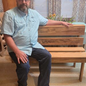 Outdoor Red Oak Bench